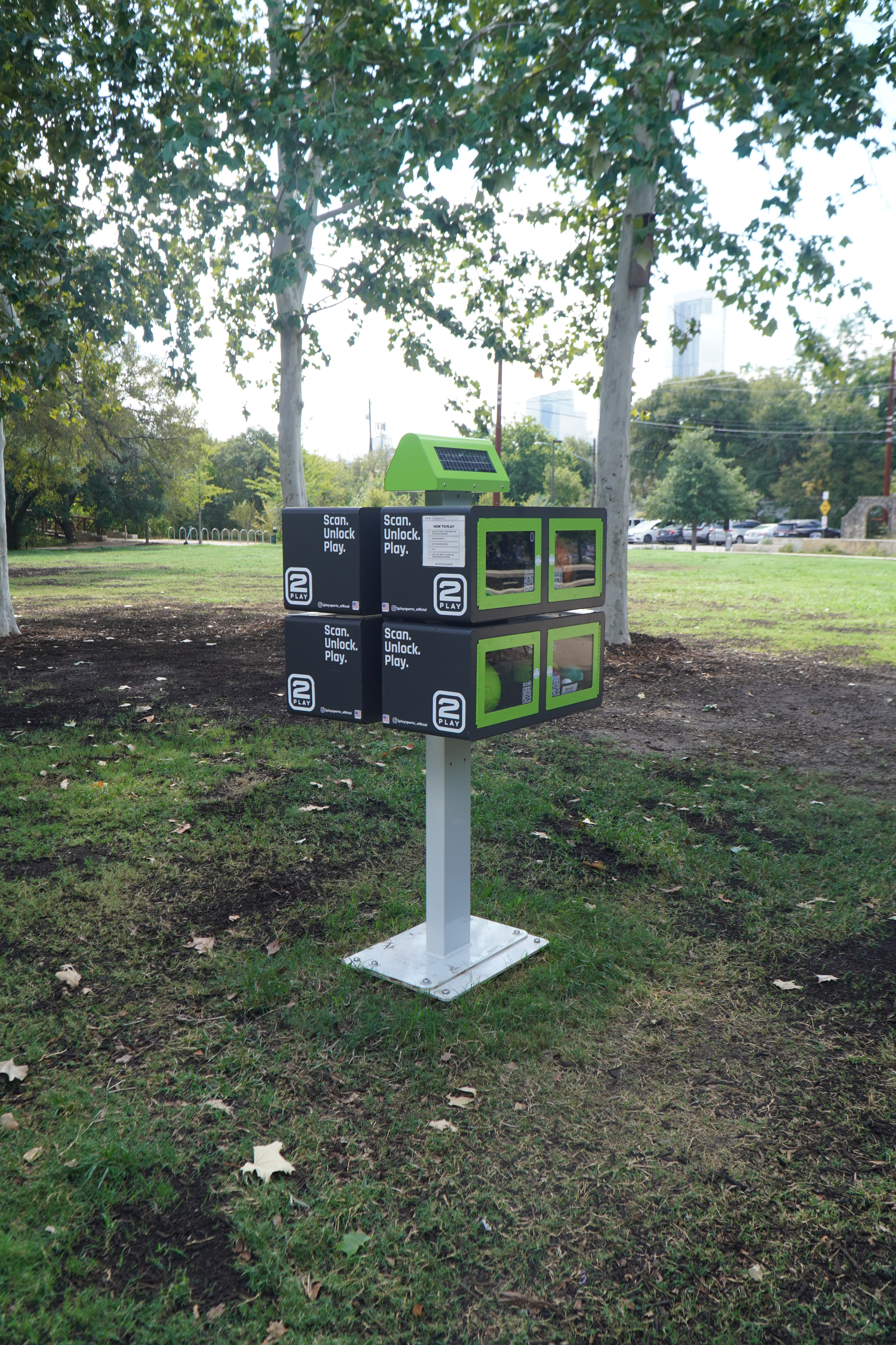 2play kiosk in a community park