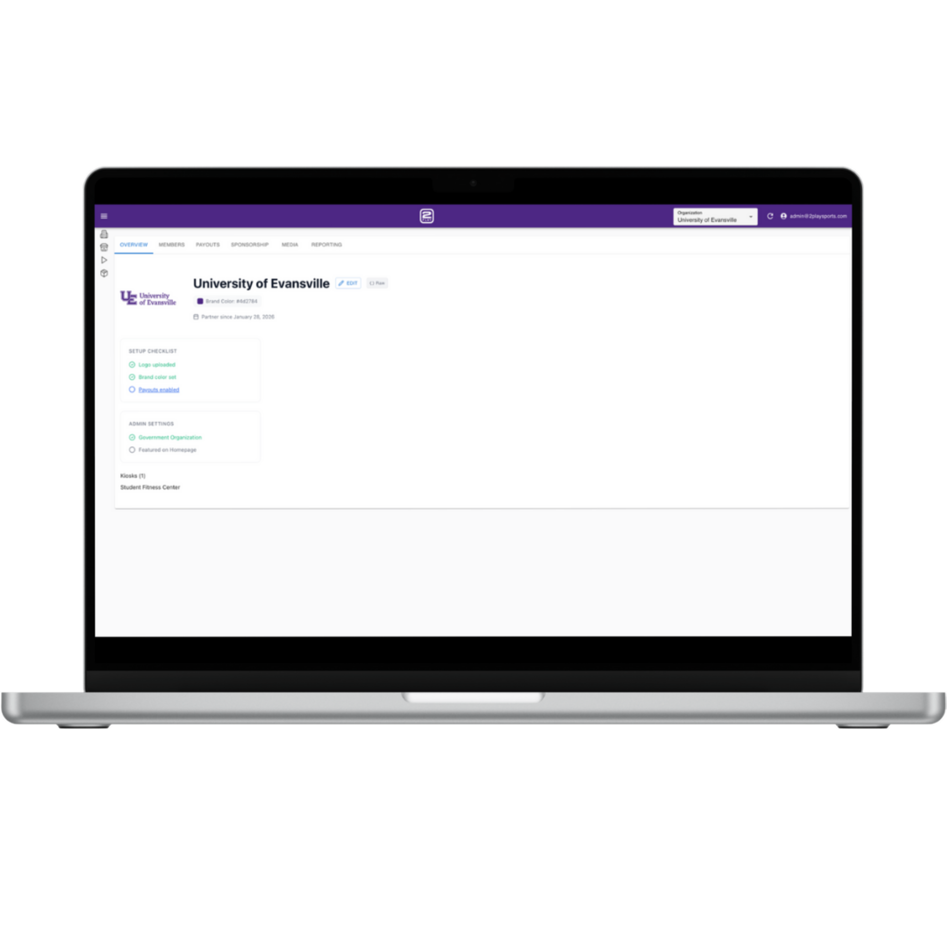 PlayPortal admin dashboard